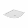 Essentials Anti-Slip 1000 x 900mm Left Hand Offset Quadrant Stone Shower Tray White