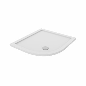 Essentials Anti-Slip 1000 x 900mm Left Hand Offset Quadrant Stone Shower Tray White