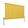 Norden 600 x 1004mm Zinc Yellow Single Oval Column Horizontal Designer Radiator