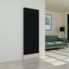Karlstad 1800 x 682mm Black Double Flat Panel Vertical Designer Radiator