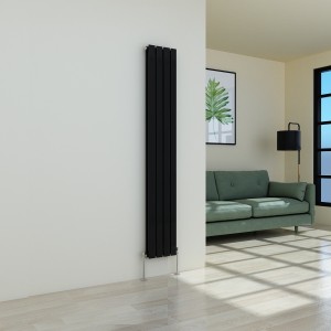 Karlstad 1800 x 274mm Black Double Flat Panel Vertical Radiator 