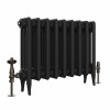 Classic 450 x 592mm Black Primered Finish Triple Column Cast Iron Radiator - 9 Sections