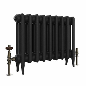Classic 450 x 592mm Black Primered Finish Triple Column Cast Iron Radiator - 9 Sections