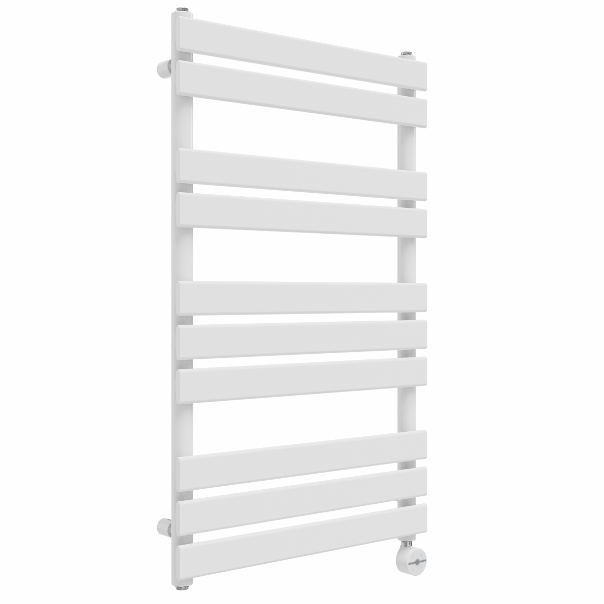 Juva 1000 x 600mm White Flat Panel Thermostatic Touch Control Electric Heated Towel Rail