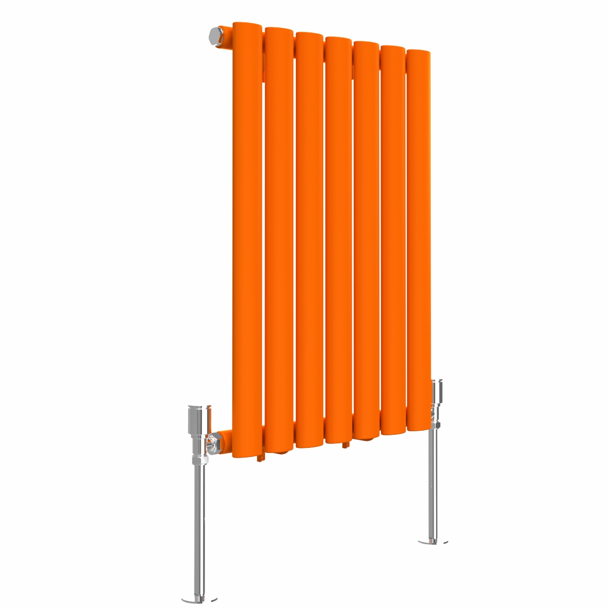 Norden 600 x 414mm Bright Orange Single Oval Column Horizontal Designer Radiator