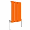 Norden 600 x 414mm Bright Orange Single Oval Column Horizontal Designer Radiator