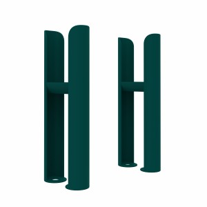 Bern Traditional Double Column Radiator Feet - Blue Green