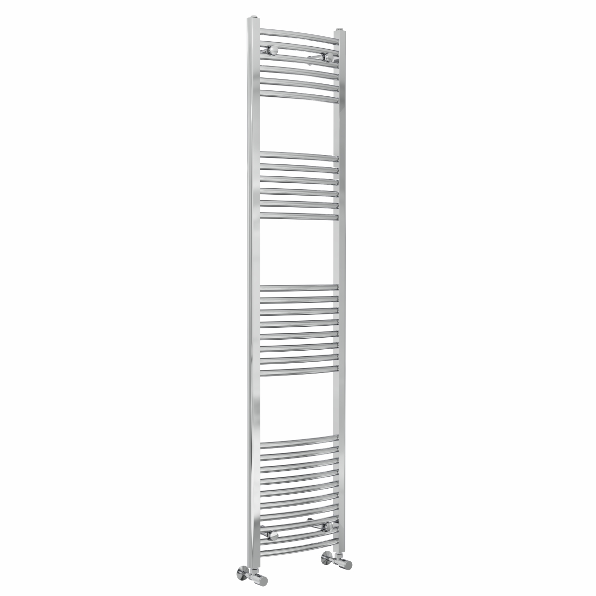 Fjord 1800 x 400mm Curved Chrome Heated Towel Rail
