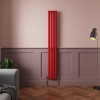 Norden 1800 x 237mm Signal Red Single Oval Column Vertical Designer Radiator