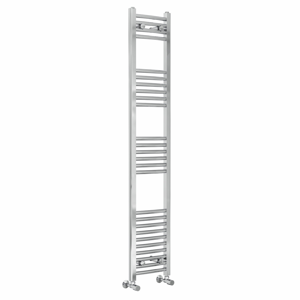 Fjord 1600 x 300mm Curved Chrome Heated Towel Rail