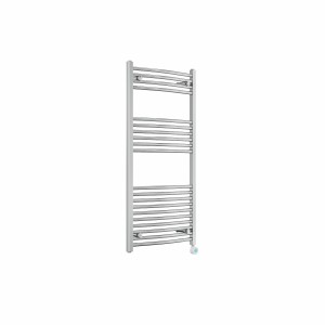 Fjord 1200 x 600mm Curved Chrome Thermostatic Touch Control Wifi Electric Heated Towel Rail