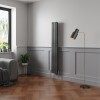 Norden 1600 x 237mm Black Silver Double Vertical Oval Column Designer Radiator