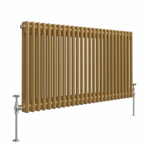 Bern 600 x 1190mm Metallic Gold Double Horizontal Column Radiator
