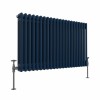 Bern 600 x 1010mm Sapphire Blue Triple Column Horizontal Traditional Radiator