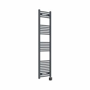 Fjord 1600 x 400mm Curved Anthracite Thermostatic Wifi Control Electric Heated Towel Rail