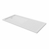 Essentials Anti-Slip 1700 x 800mm Rectangle Stone Shower Tray White with Walk in