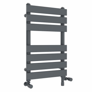 Juva 650 x 400mm Dual Fuel Sand Grey Flat Panel Simple Electric Heated Towel Rail