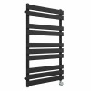 Juva 1000 x 600mm Satin Black Flat Panel Thermostatic Touch Control Electric Heated Towel Rail