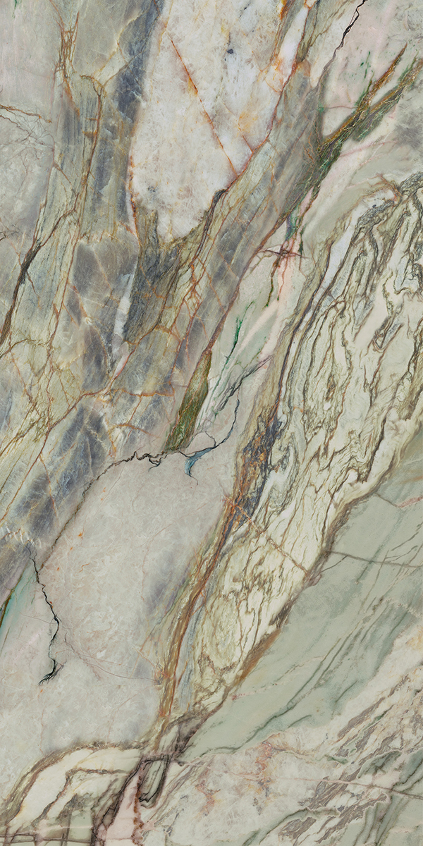 Abstract Rectified Polished Porcelain Green Floor Tiles 1198x598x8mm  - 1.43sqm - 2 - Box Qty