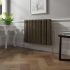 Bern 600 x 830mm Black Gold Triple Column Horizontal Traditional Radiator