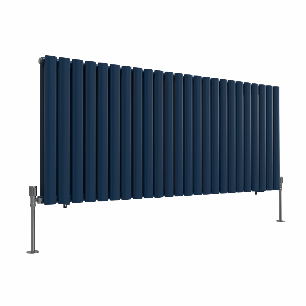 Norden 600 x 1417mm Sapphire Blue Double Horizontal Oval Column Designer Radiator