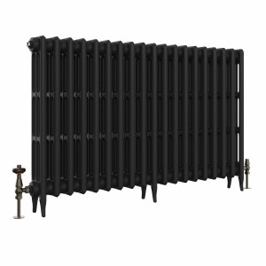 Classic 745 x 1212mm Black Primered Finish Triple Column Cast Iron Radiator - 19 Sections