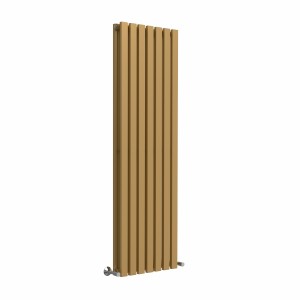 Lulea 1600 x 480mm Metallic Gold Double Flat Panel Vertical Designer Radiator