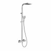 Shiel Cool Touch Modern Thermostatic Bar Shower Valve with Square Shower Head and Hand Shower Chrome