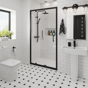 Ennerdale - 900mm Pivot Shower Door - Black