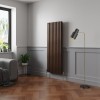 Norden 1600 x 591mm Black Copper Double Vertical Oval Column Designer Radiator