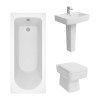 Boston Modern Bathroom Suite with Back to Wall Toilet and Essential Single Ended Bath - 1600 x 700mm