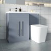 Calm Gloss Grey Left Hand Combination Vanity Unit Basin L Shape with Back to Wall Cordoba Square Toilet & Soft Close Seat & Concealed Cistern - 1100mm