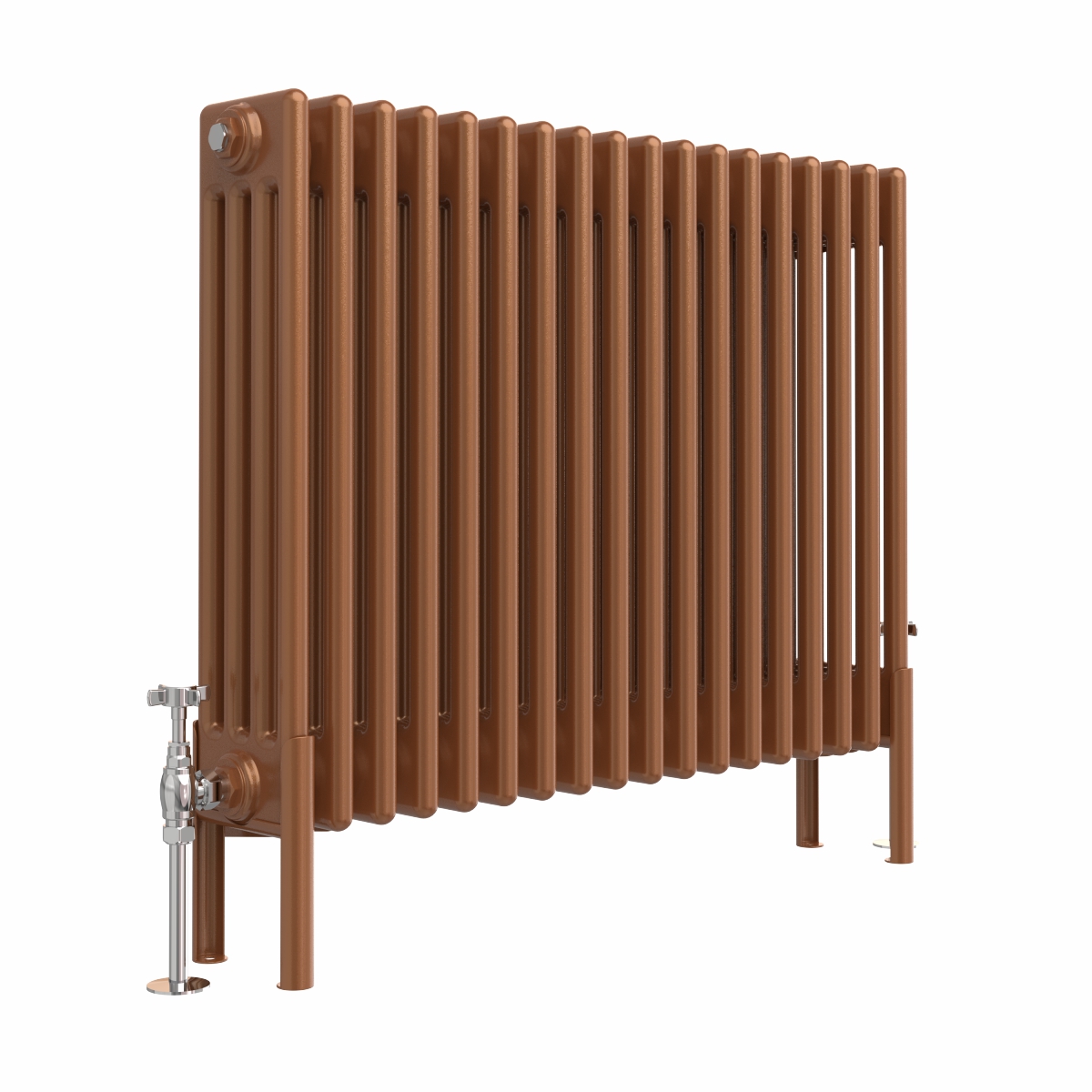 Bern 600 x 830mm Traditional Metallic Bronze Horizontal Four Column Radiator