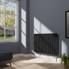 Karlstad 600 x 886mm Black Flat Panel Horizontal Wifi Electric Radiator - 1000W