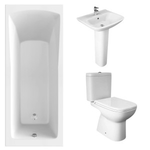 RAK Origin Modern Bathroom Suite and Single Ended Bath - 1700 x 700mm