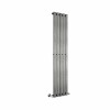 Lulea 1600 x 340mm Black Silver Single Flat Panel Vertical Designer Radiator