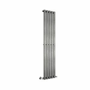 Lulea 1600 x 340mm Black Silver Single Vertical Flat Panel Designer Radiator