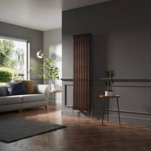 Lulea 1800 x 480mm Black Copper Single Vertical Flat Panel Designer Radiator