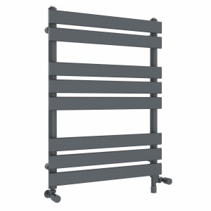 Juva 800 x 600mm Dual Fuel Sand Grey Flat Panel Simple Electric Heated Towel Rail