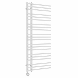 Solberg 1250 x 500mm White Electric Towel Rail with Chrome Touch Control Thermostat - 600W