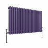Bern 600 x 1010mm Elegant Purple Triple Column Horizontal Traditional Radiator