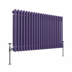 Bern 600 x 1010mm Elegant Purple Triple Column Horizontal Traditional Radiator