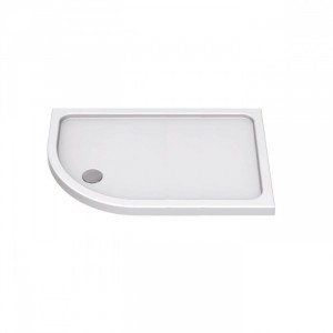 KStone - Anti-Slip 1000 x 900mm Left Hand Offset Quadrant Shower Tray - White - KSQ10090LHSR