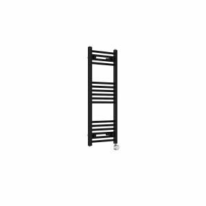 Bergen 1000 x 400mm Straight Black Thermostatic Touch Control Electric Heated Towel Rail