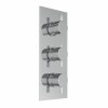 Thurso Triple Round Handle Concealed Valve with Diverter, 3 Outlet Chrome