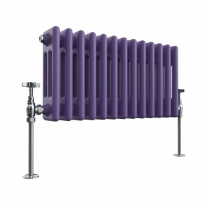 Bern 300 x 605mm Elegant Purple Triple Column Horizontal Traditional Radiator