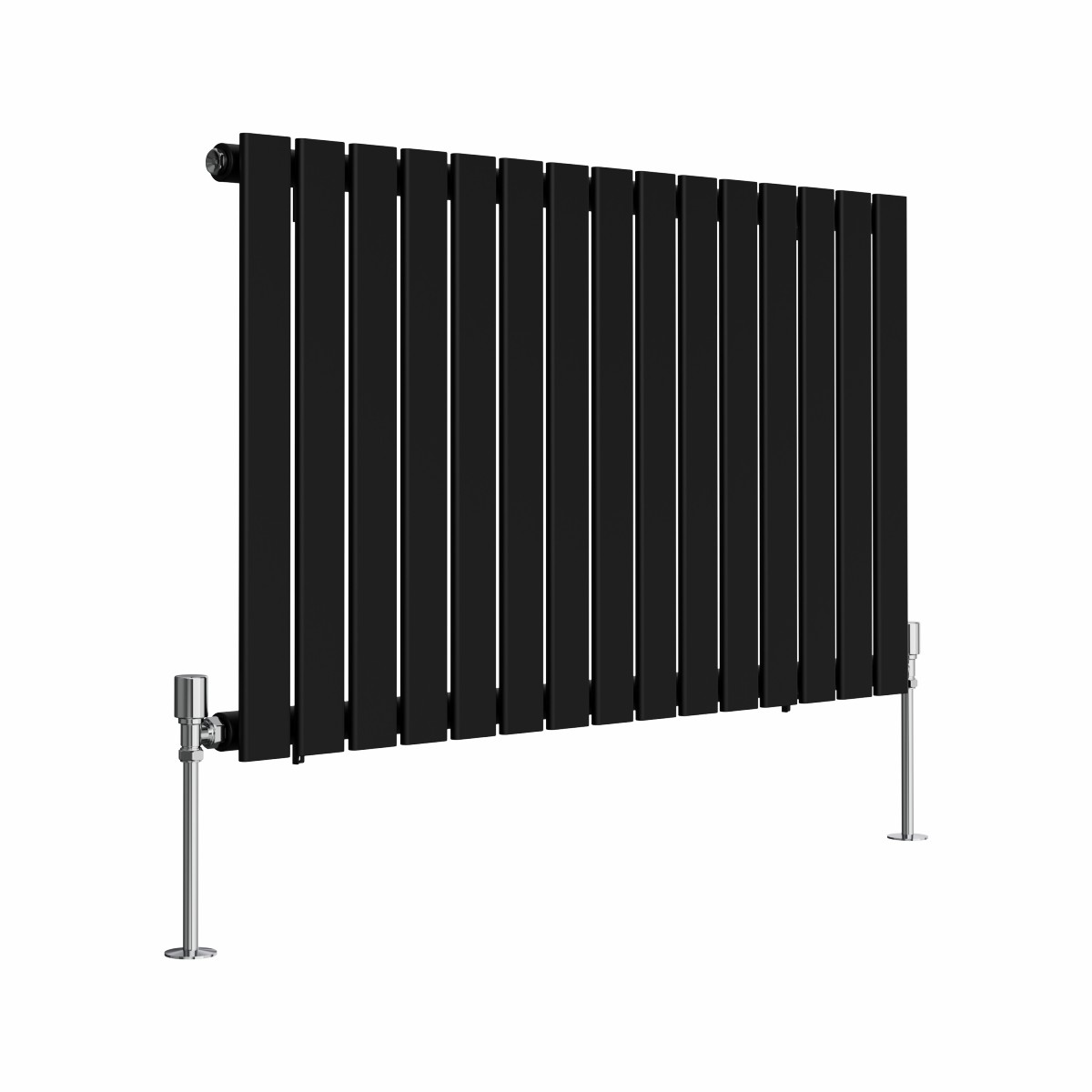 Karlstad 600 x 1022mm Black Single Horizontal Flat Panel Designer Radiator