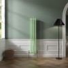 Bern 1500 x 290mm Pastel Green Double Vertical Column Radiator