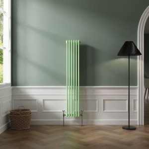 Bern 1500 x 290mm Pastel Green Double Vertical Column Radiator