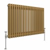 Bern 600 x 1010mm Metallic Gold Double Horizontal Column Radiator